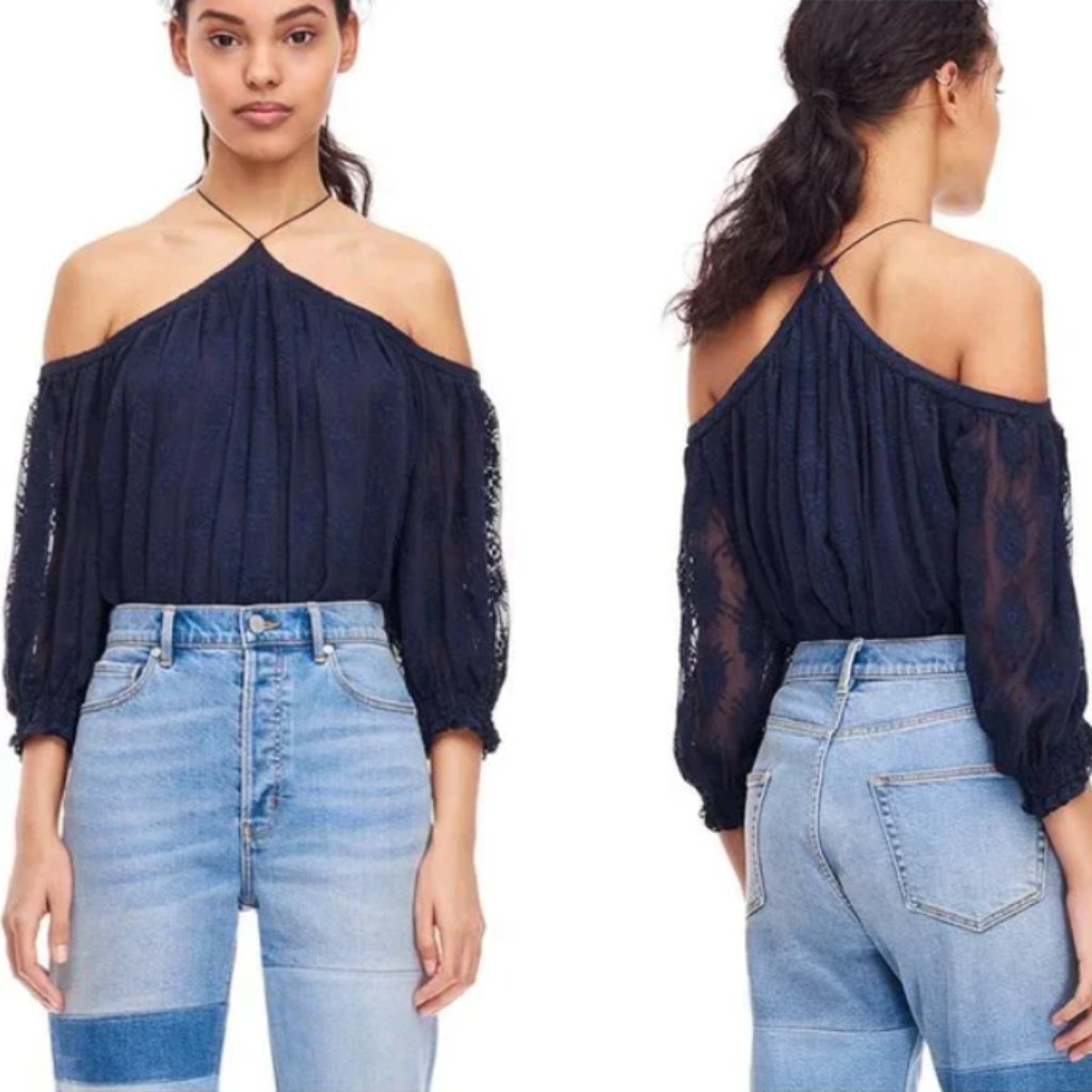 Nwt Rebecca Taylor Selena Off Shoulder Silk Organza Blouse 0